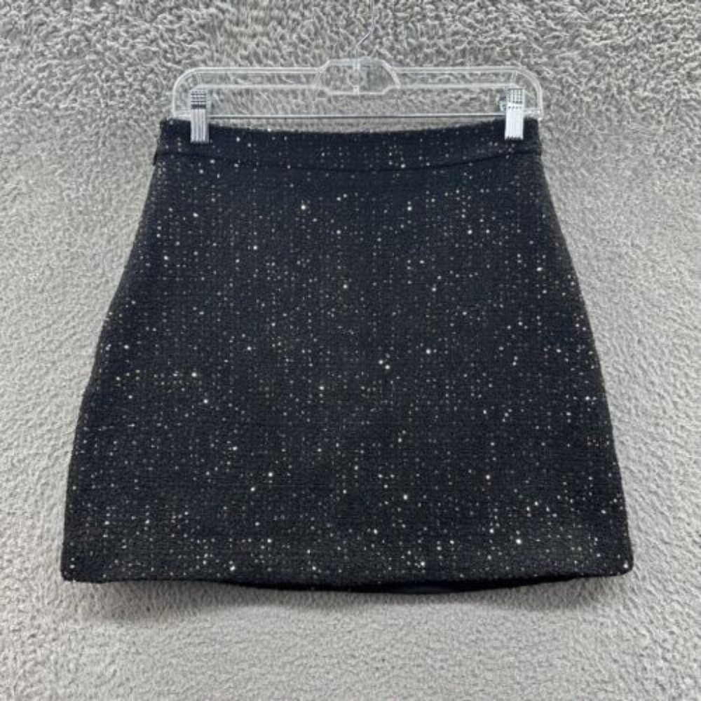 J. Inc‎ Tube Skirt Women's Large Black Tweed Sequenced Tube Skirt Ladies L